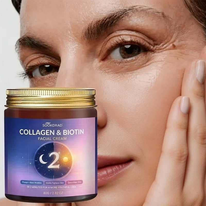 Collagen & Biotin Facial Cream,80g, plumps skin, daily use, fresh look, all skin types