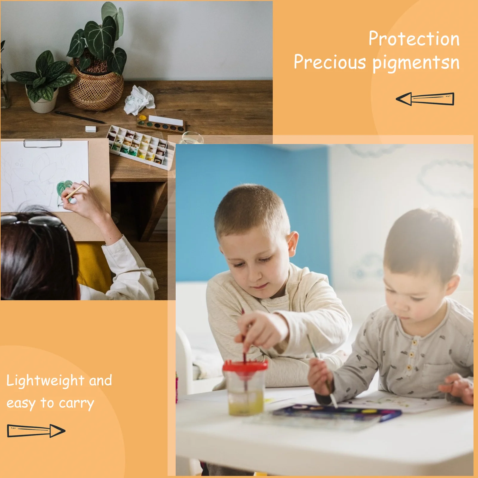 

1Set Watercolor Box Iron Storage Empty Tin Lightweight Portable Artist Paint Palette for Acrylic Watercolors Watercolor Box