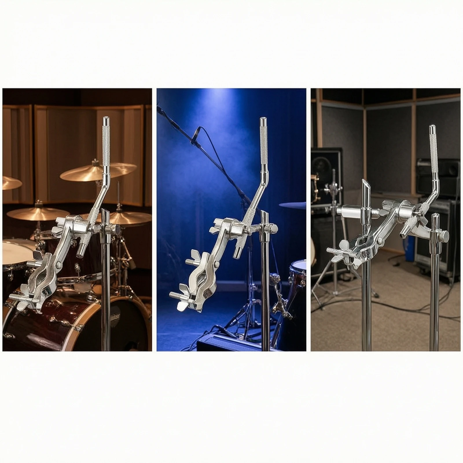 Cowbell Clamp with Mounting Post Heavy-Duty Cowbell Mount Percussion Mount Compact Hardware Sturdy for Drummers, Stage
