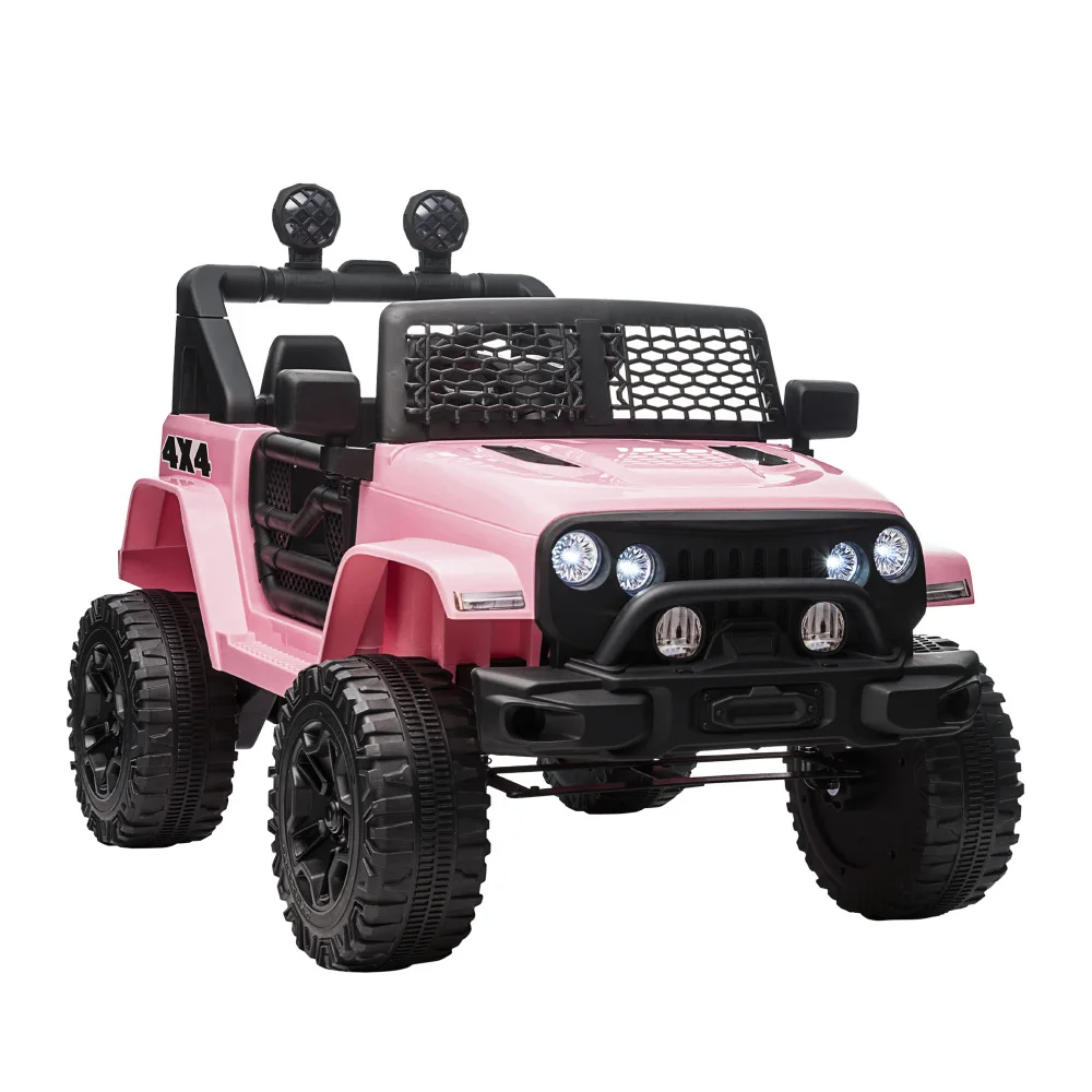 12V Kids Ride On Truck with Parent Remote Control, Electric Battery Powered Toy Car with Spring Suspension, Adjustable Speed