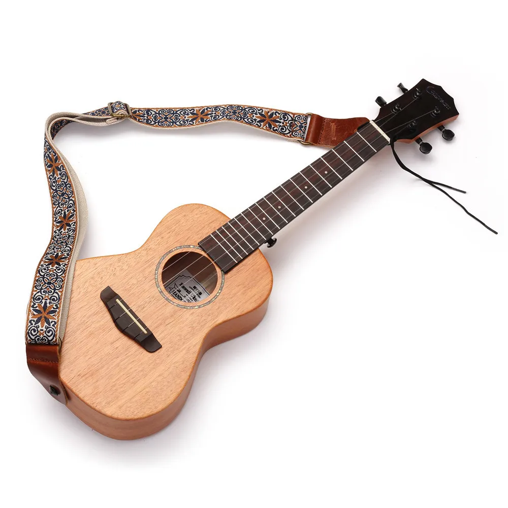 Ukulele Strap Dedicated Shoulder Widen Neck Tripe Ukelele Guitar Guitarra Hook Accessories Parts Bohemia Personalized Stripe