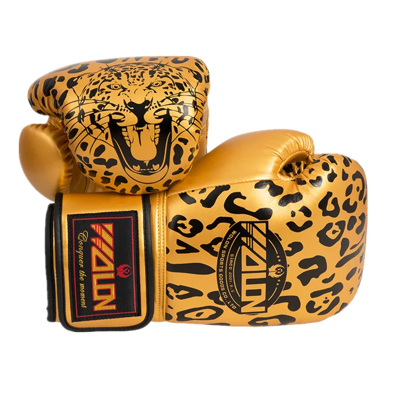 Boxing Gloves Muay Thai Boxing Boxing Gloves Leopard Print Adult Professional Training Sanda Punching Sandbag Gloves