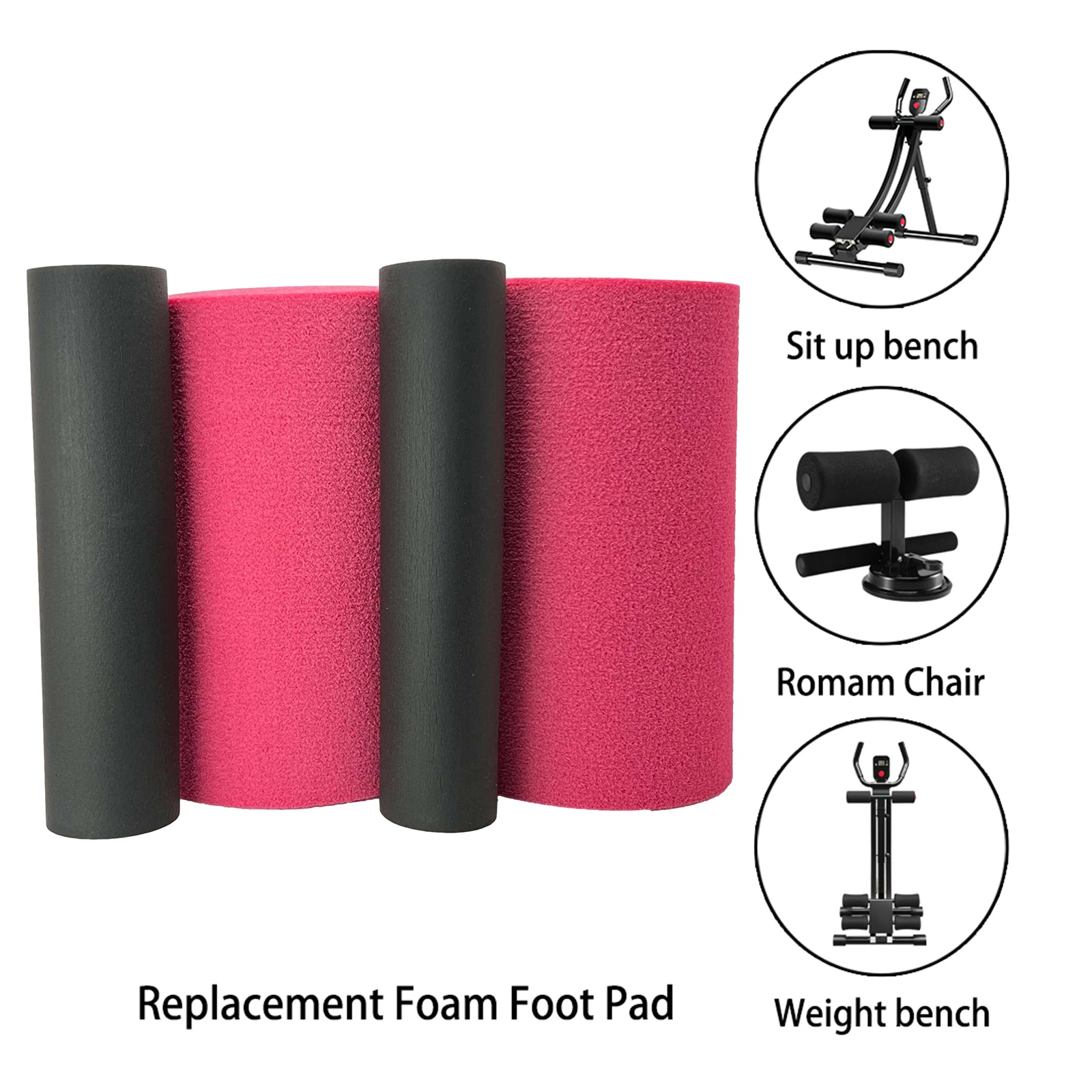 2PCS Foot Foam Pads Rollers Replacement For Leg Extension For Weight Bench Inversion Tables Foot Foam Pads Rollers