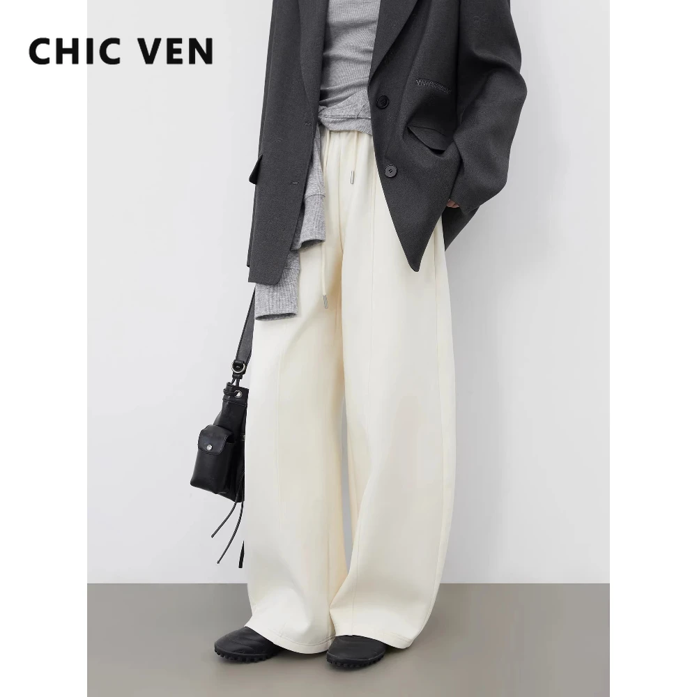 

Модные женские брюки CHIC VEN: свободные повседневные трикотажные джоггеры с высокой талией и шнурком, весна-лето 2026