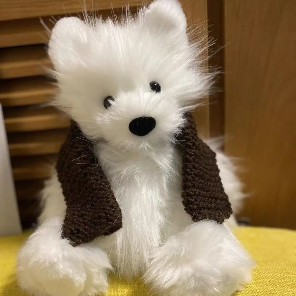 Samoyed Puppy DIY Corgi ตุ๊กตาวัสดุกระเป๋าตุ๊กตาวัสดุการบันทึกตุ๊กตาสัตว์ชุดวัสดุสามารถย้ายหู DIY