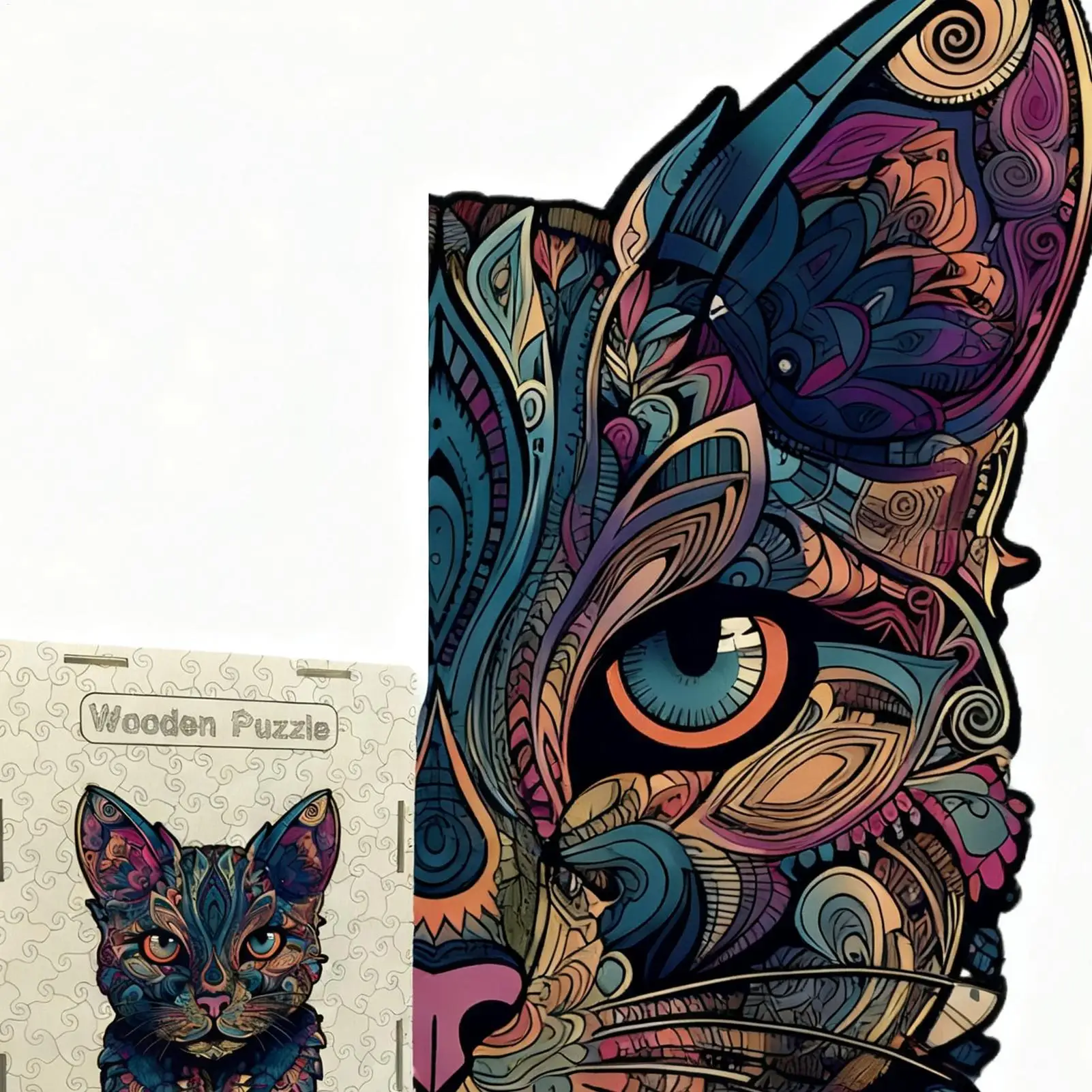 ألغاز القطط للأطفال، لعبة القطط اللطيفة، ألغاز خشبية ملونة مثيرة للاهتمام للبالغين والأطفال والأولاد والبنات وعطلات أعياد الميلاد العائلية