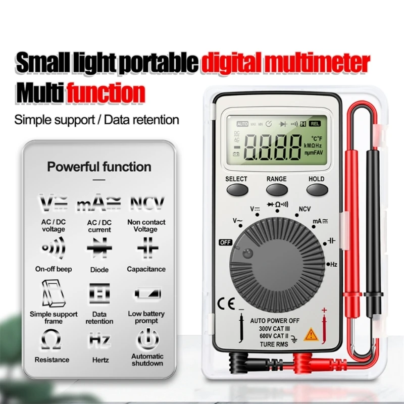 Digital Multimeter Voltmeter Non Contact Multi Electrical Meter Tester LCD