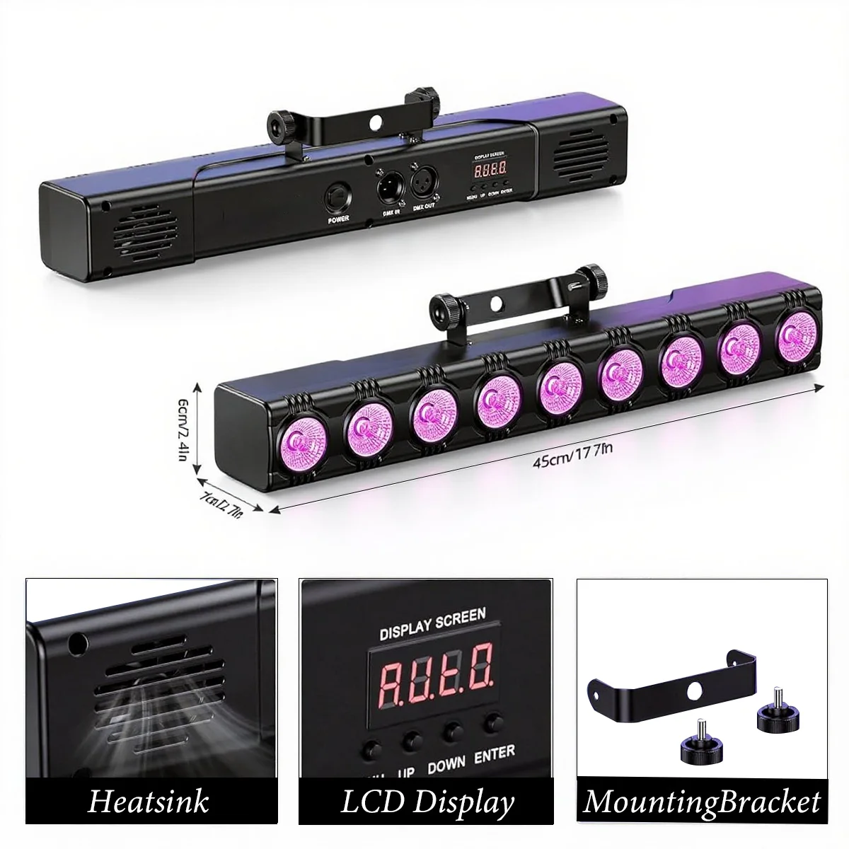 نظام RGBW LED Uplight مع DMX512 والتحكم الصوتي النشط درجة التثبيت الثابتة للمناسبات/الزفاف/المسرح