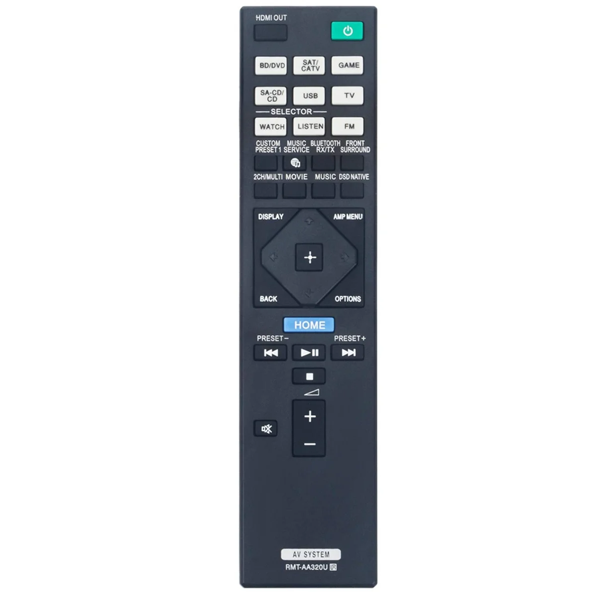 RMT-AA320U Replacement Remote Control pengganti untuk Sony AV Receiver STR-ZA810ES STR-DN1080 STRZA810ES STRDN1080