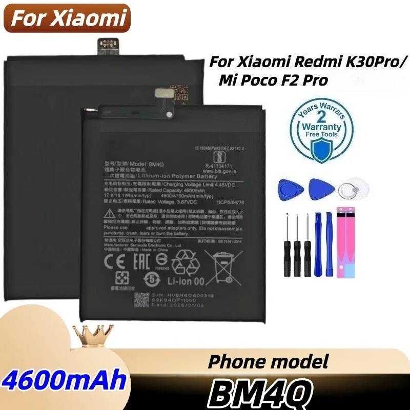 Batería nueva original BM4Q de 4700mAh para Xiaomi Mi Poco F2 Pro / Redmi K30 Pro, batería de repuesto para teléfono + herramientas 2