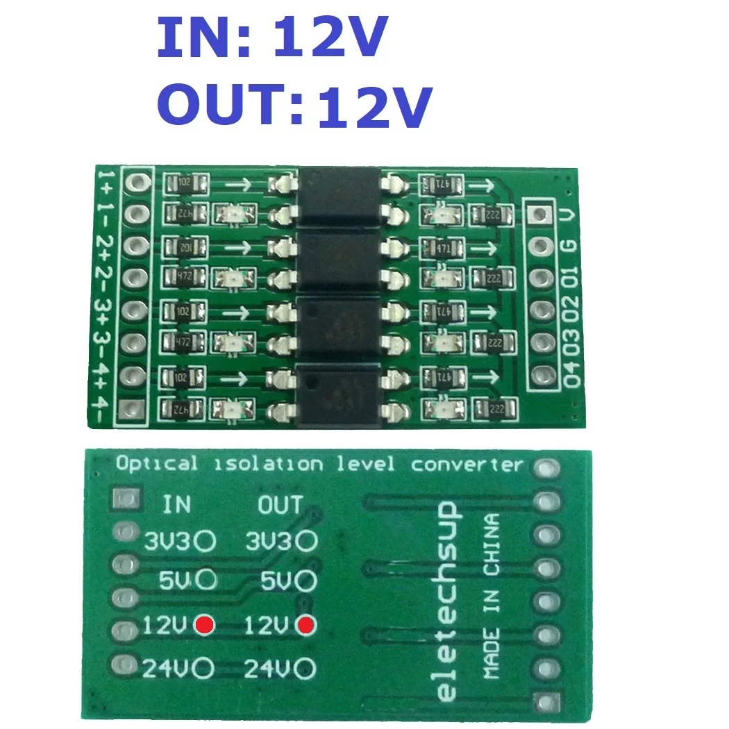 4ch 3.3V 5V 12V Signal isolation PLC level conversion PNP NPN to PNP signal signal level voltage conversion