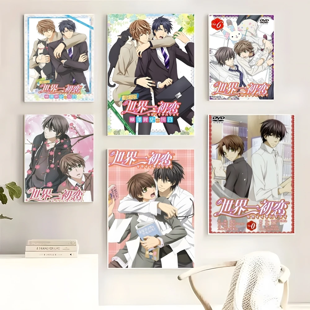 Póster S-Sekaiichi H-Hatsukoi, pegatinas autoadhesivas ideales para oficina, cine en casa, decoración artística de pared, regalos elegantes