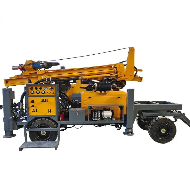 YG Customized New Arrival Portable Wheel Pneumatic 150/200/300 M Deep Water Well Drilling Rig Machine