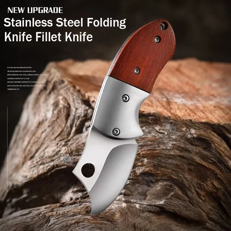 Stainless Steel Folding-Knife Fillet Knife Fishing Boat Accessories  Outdoor Camping-Knife Mini Express Parcel Pocket-Knife