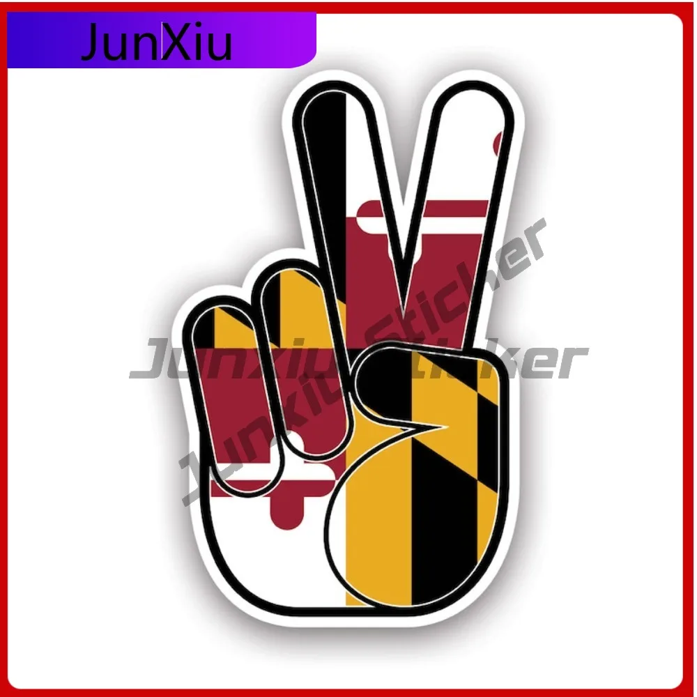 

Maryland State Shaped Peace Sign Stickerwaterproof Funny Car Waterproof Vinyl Decal For Suvs Protection Outdoor Decor Sticker