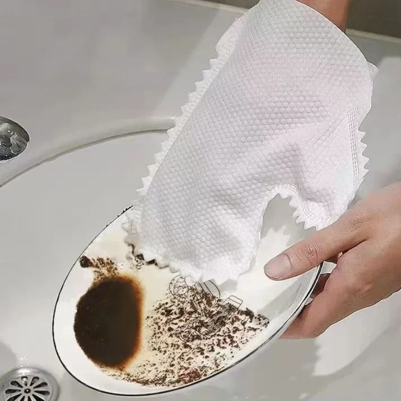 10 pcs Home Kitchen Cleaning Gloves Dust Fish Scale Cleaner Duster Glove Rags Reusable Household Non-woven Rag Clean Tools