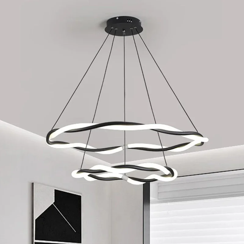 

Modern Dine Dining Room Bedroom Led Pendant Lights Indoor Lighting Ring Lamp Hanging Light Fixture Decorative Simple Luminaires