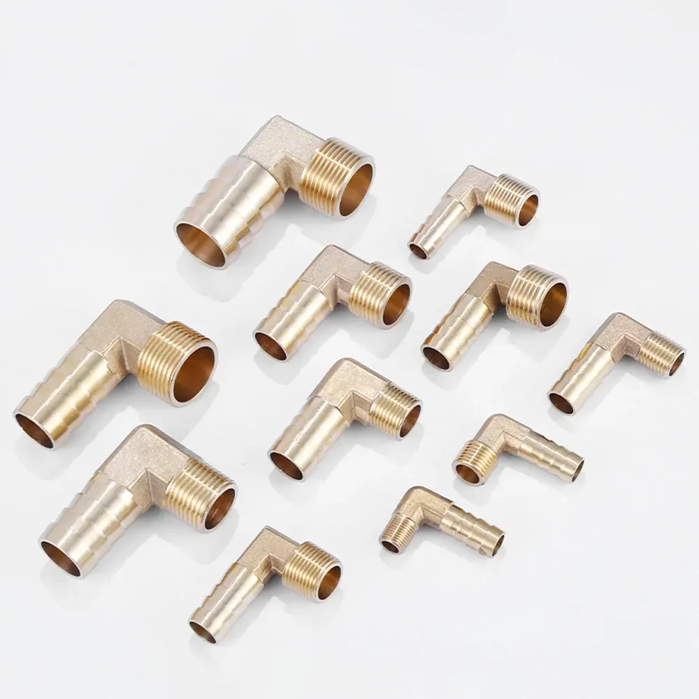 1/8" 1/4" 3/8" 1/2" 1" BSPP Male X 6-25mm Hose Barb Tail Elbow Brass Fuel Fitting Connector Adapter Water Gas Oil