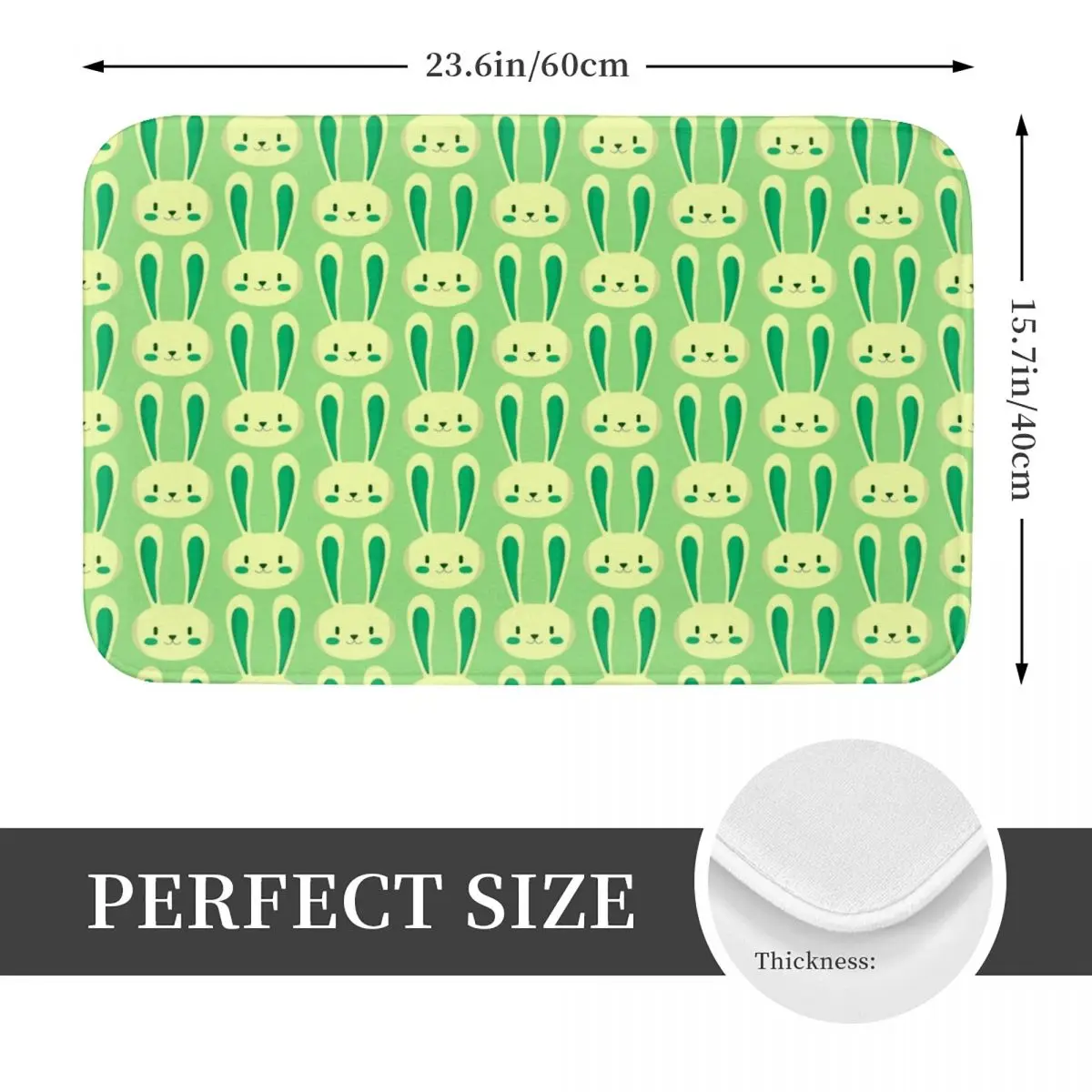 Cute Pink Love Rabbit Pattern Doormat Kitchen Entrance Home Floor Mat Non-slip Carpet Rug for Bathroom Footpad Mats