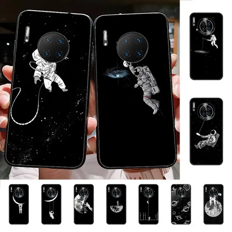 Astronaut Space Moon Stars Phone Case for Huawei Mate 20 10 9 40 30 lite pro X Nova 2 3i 7se