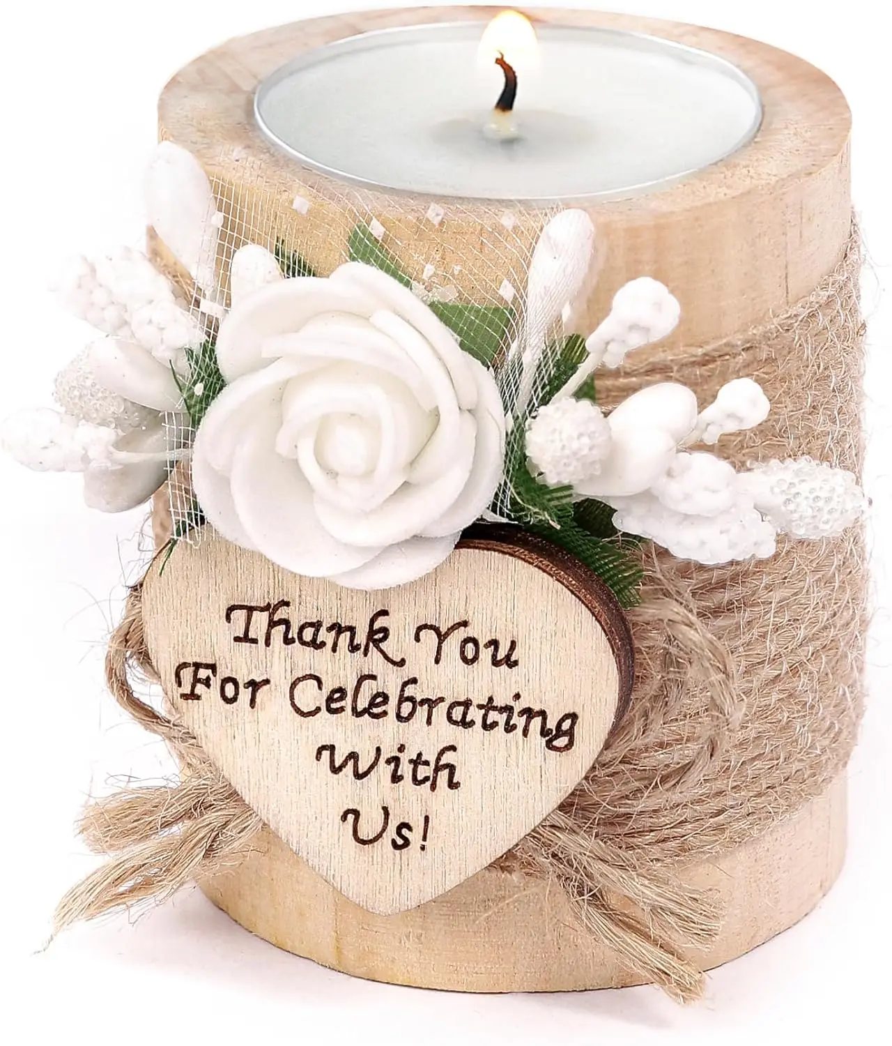 

Набор из 50 деревянных подсвечников для чайных свечей для свадеб, вечеринок и подарков на праздники
