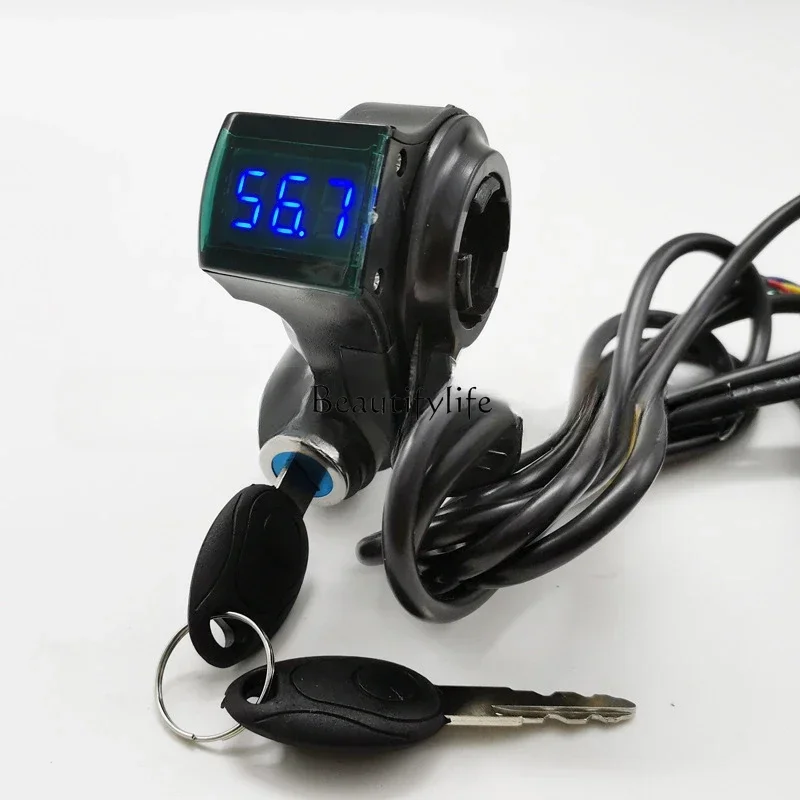 

Blue screen finger live door lock 0-99V universal digital display voltage thumb throttle electric vehicle turn handle