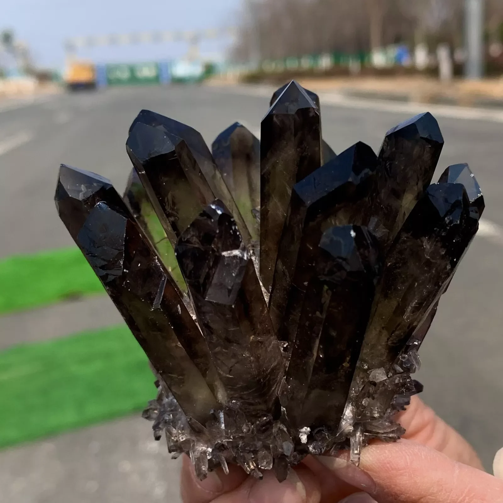 Natural New Found Black Crystal Clusters, Black Quartz Clusters, Minerals, Reiki, Healing, Degaussing Clusters