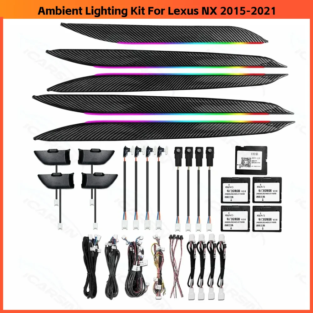 

Обновление 256 цветов Symphony светодиодное освещение салона автомобиля для Lexus NX 2015-2021, аксессуары для атмосферных полос