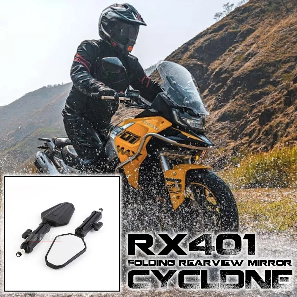 For CYCLONE RX401 ADVENTURE MIRROR KIT Foldable Mirrors High Quality Universal Motorcycle Foldable Rear View Mirror