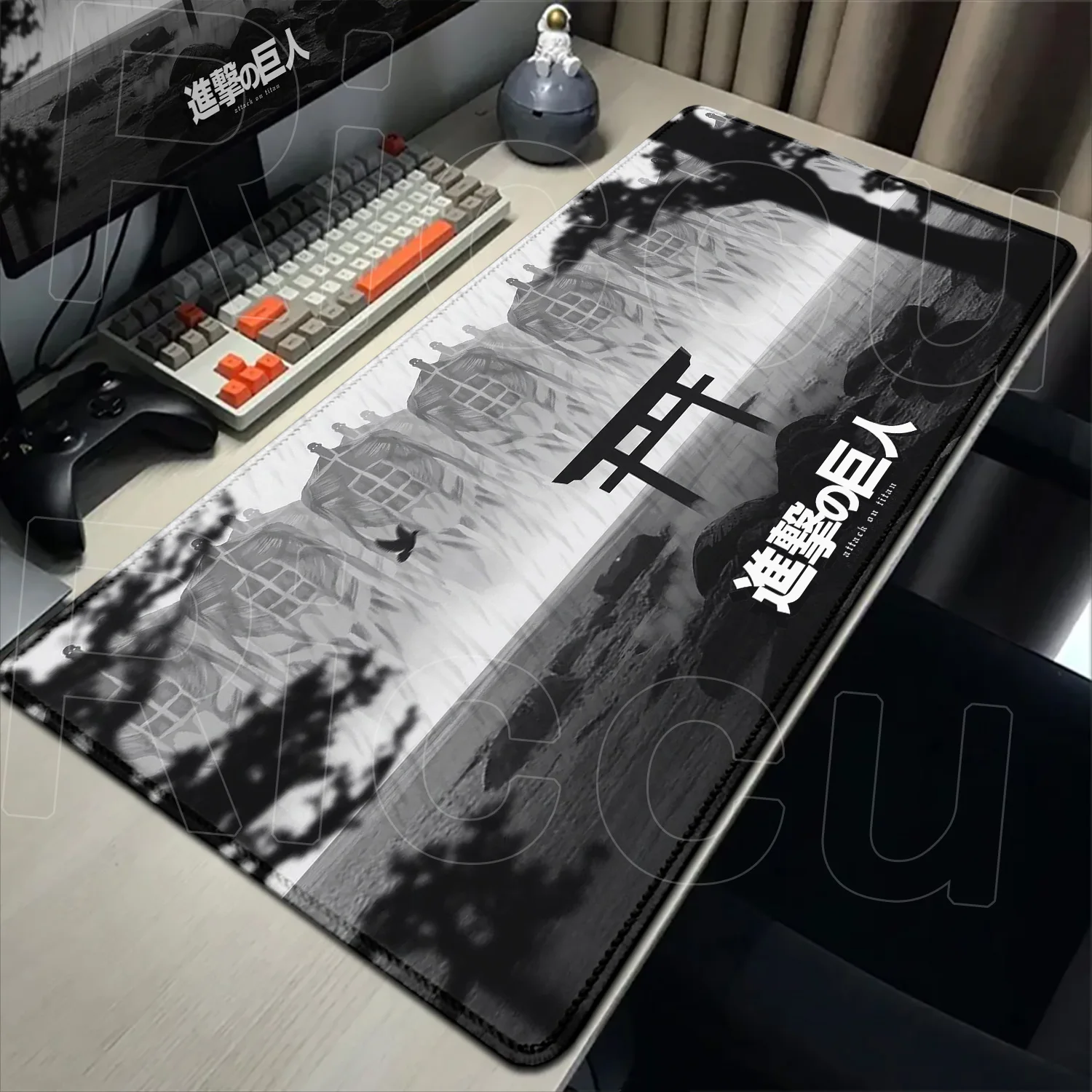New Cool Wallpaper Attack on Titan Mouse Pad Gaming Accessories Non-slip Rubber Keyboard Desk Mat Anime Large Carpet Pc Mousepad