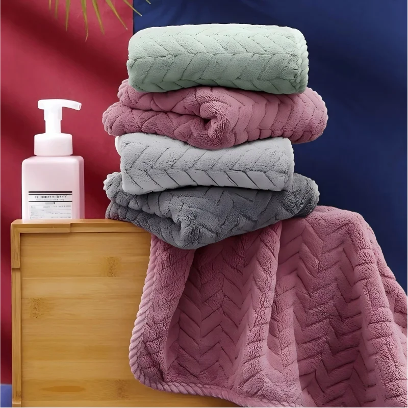 35x75cm Coral Fleece Face Towel Dry Hair Towel Face Towel Skin Friendly Soft Thick Absorbent Non Shedding Hair Towel Hand Towel
