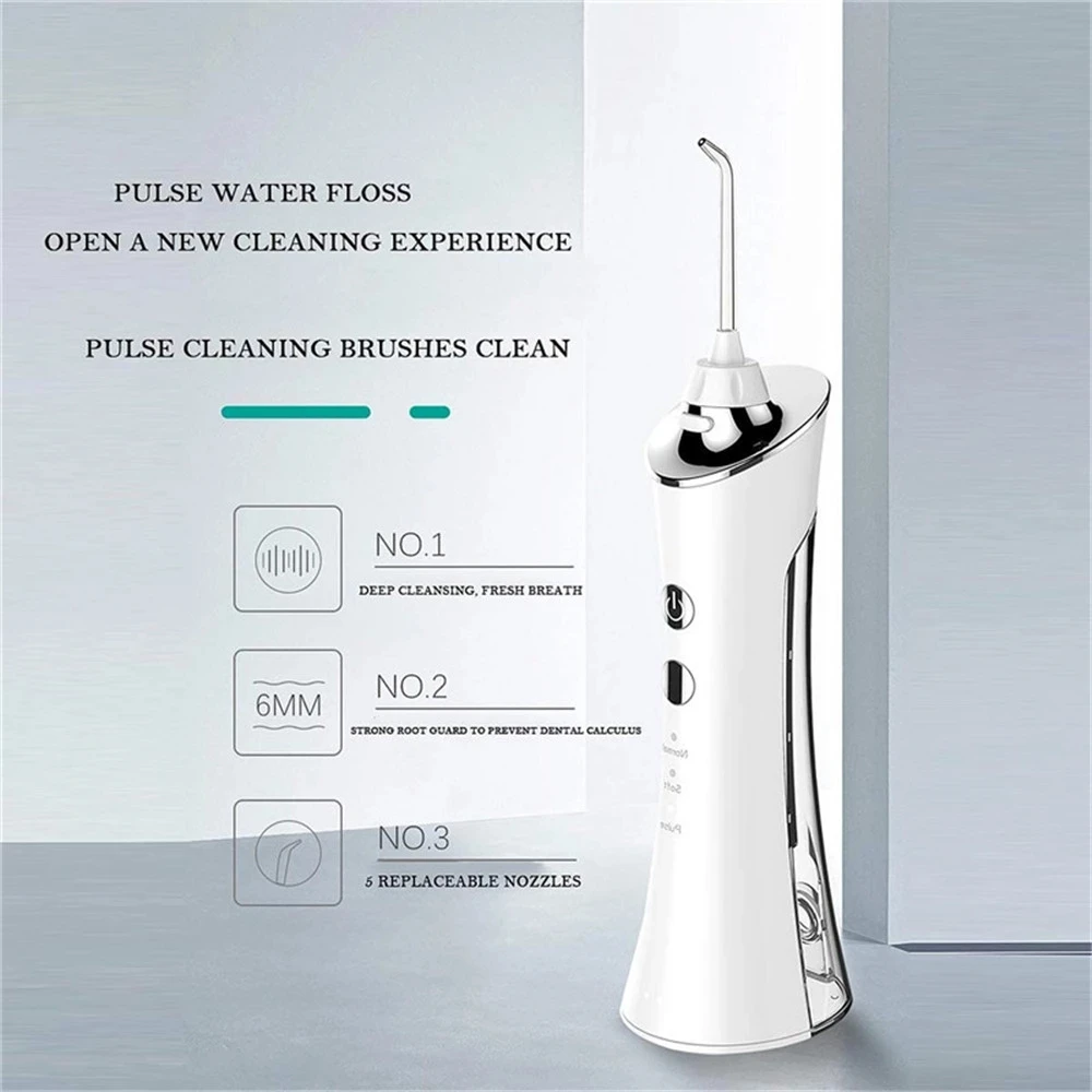 Xiaomi Portable Electric Oral Irrigator Waterproof USB Rechargeable Dental Water Flosser Water Jet Teeth Cleaner 5 Nozzles