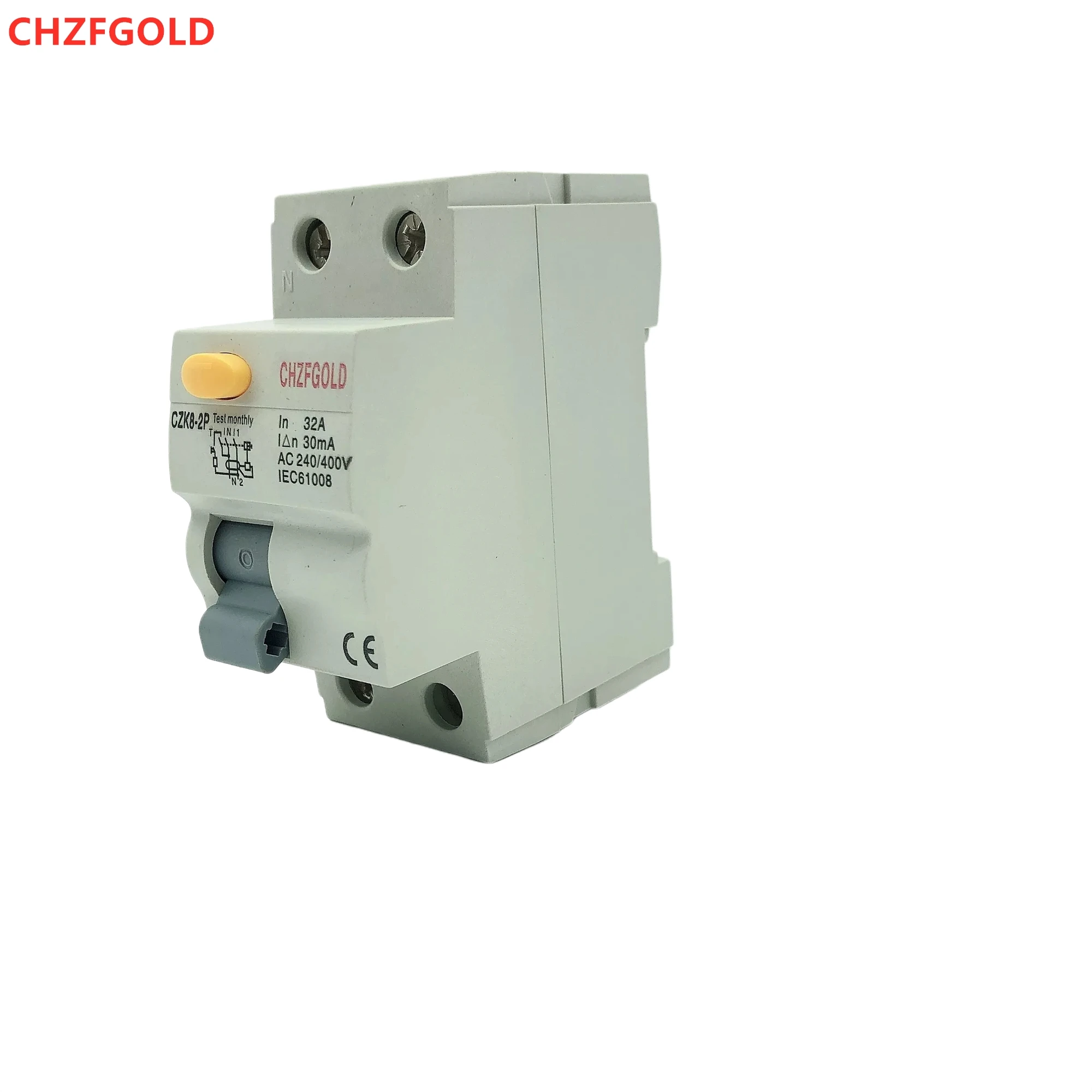 CHZFGOLD F362 40A 240VAC 30mA 100MA 300MA 2P Residual Current Circuit Breaker electric leakage protection RCBO RCCB  Type B