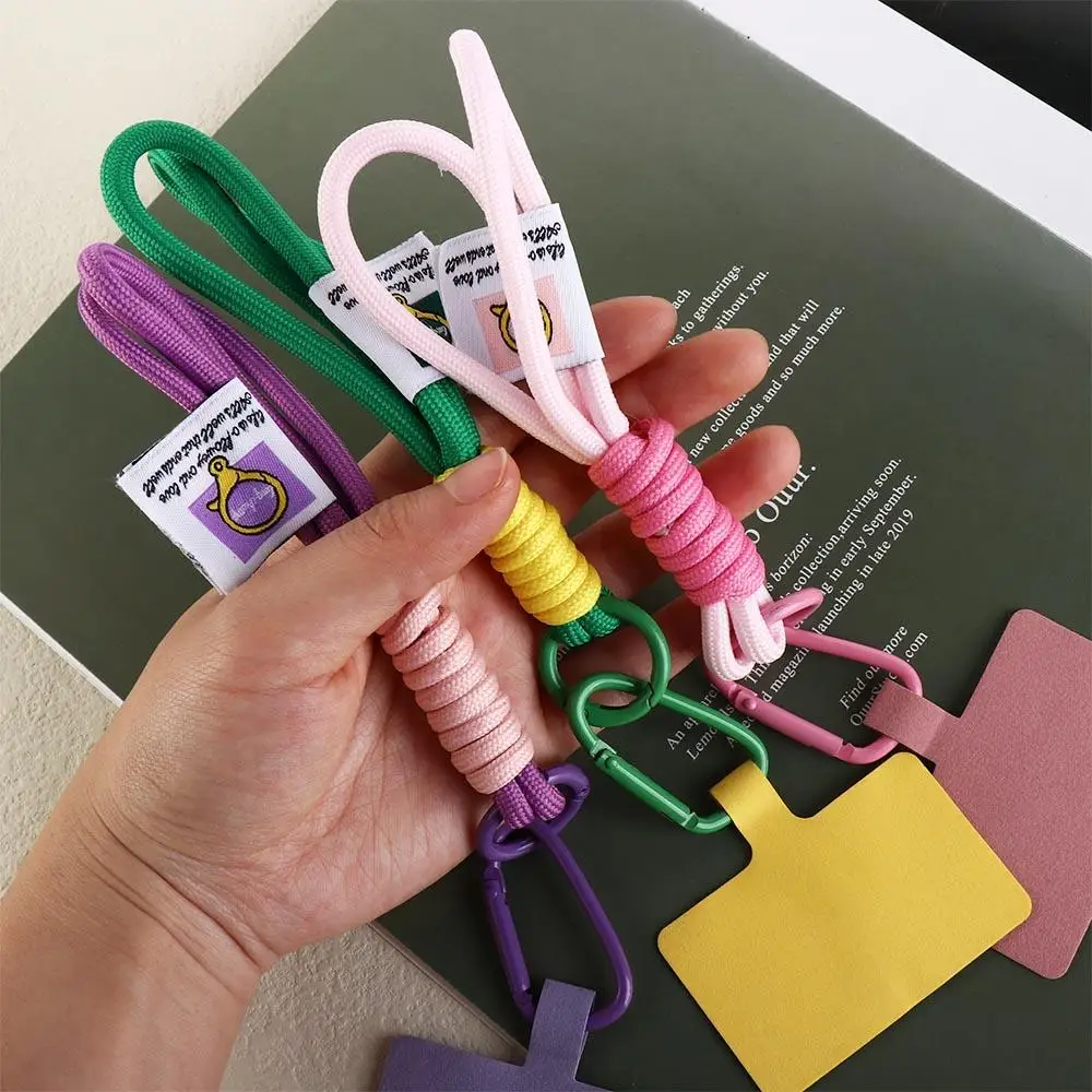 

with Clip Colorful Keycord Hanging Rope Woven Anti Lost Braided Strips Color Phone Lanyard Handmade Short