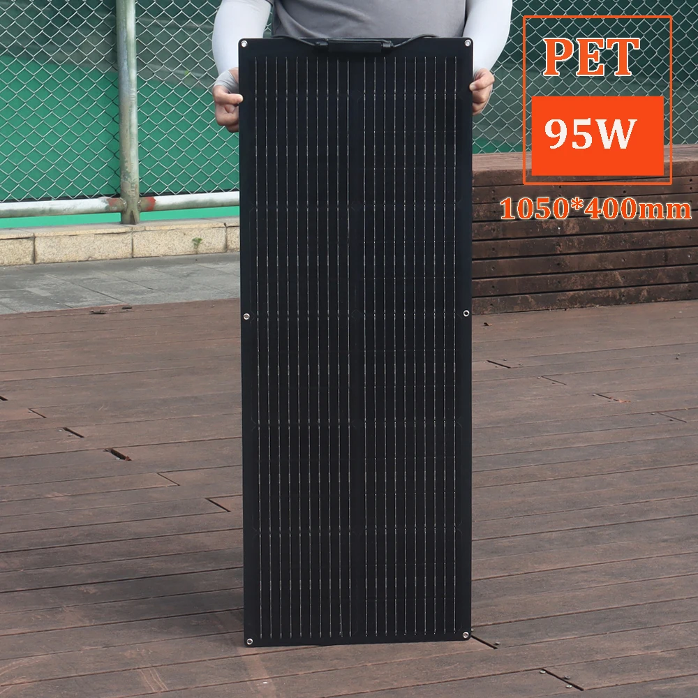 PET ETFE لوحة طاقة شمسية مرنة 150 واط 130 واط 100 واط 95 واط 12 فولت شاحن بطارية لوحة كهروضوئية للتخييم RV قارب شرفة المنزل السفر