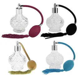 Clear Crystal Perfume Bottle Refill Classic Sprayer Empty Bottle Vintage Style Perfume Spray Bottle for Makeup Tool Woman Girl