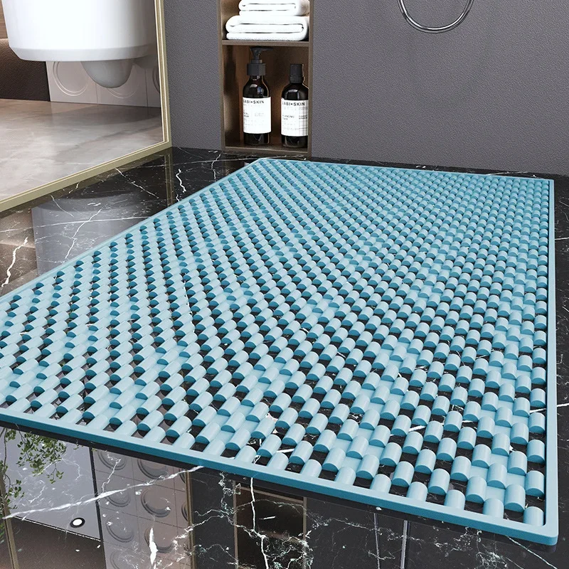 Bathroom Anti Slip Bath Mat Anti Fall Floor Mat Bathroom Toilet Mat Shower Bathroom Foot Mat Safety Hollow Waterproof Feet Mat