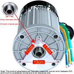 3000W/2500W  Electric Tricycle 60V 72V 4600RPM High Speed Brushless Differential Motor