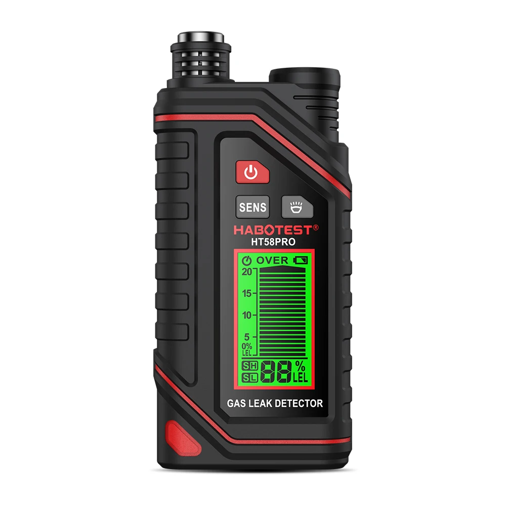 Habotest Ht58pro Combustible Gas Meter High Sensitivity Sensor Telescopic Extension Pole Audio-visual-alarm Compact And Portable