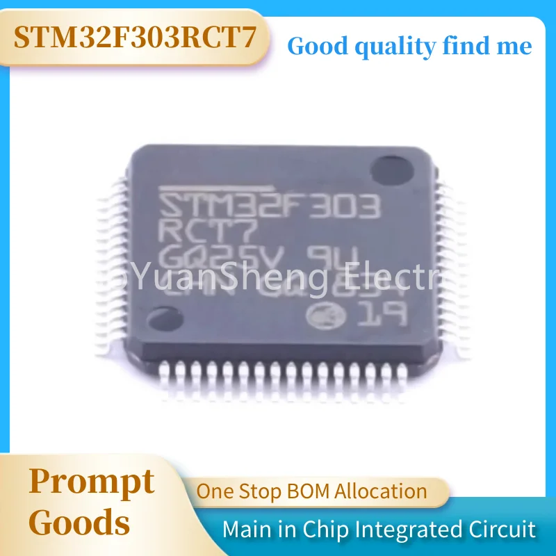 

New original STM32F303RCT7 package QFP64 ARM Cortex-M4 32-bit microcontroller-MCU core