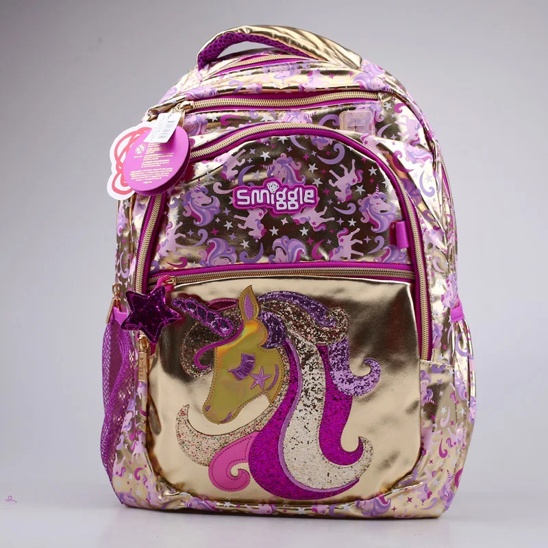 Australia Smiggle Golden Horse Pencil Case Schoolbag Backpacks Pencil Case Series Canvas Bag Portable Cute Students Schoolbag