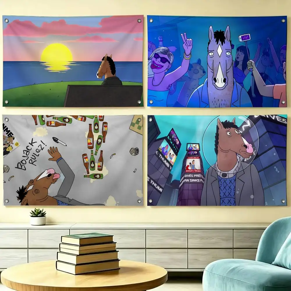 BOJACK HORSEMAN Flags HD Printed Hanging Banner For Yard Camping Indoor Livingroom Wall Home Festival Party Decor
