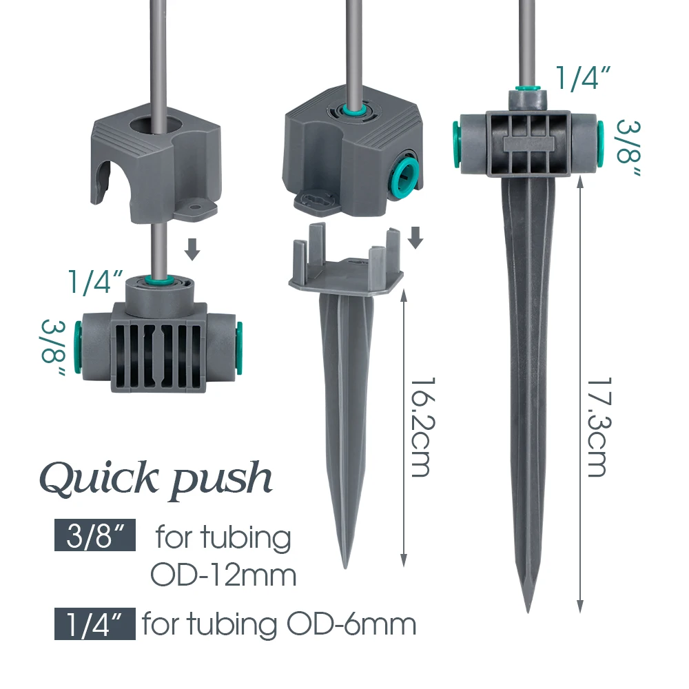 12MM szybkozłączka do węża OD-12MM szybki Adapter Anti-Fall Off Tee equarter wtyk końcowy montaż ogrodowy