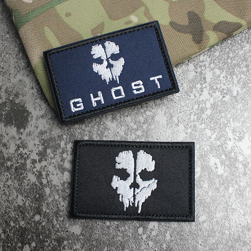 Call of Duty Ghost Mask Embroidery Patch Skull Tactical Badge Backpack Cloth Sticker DIY Decorative Armband Decorate