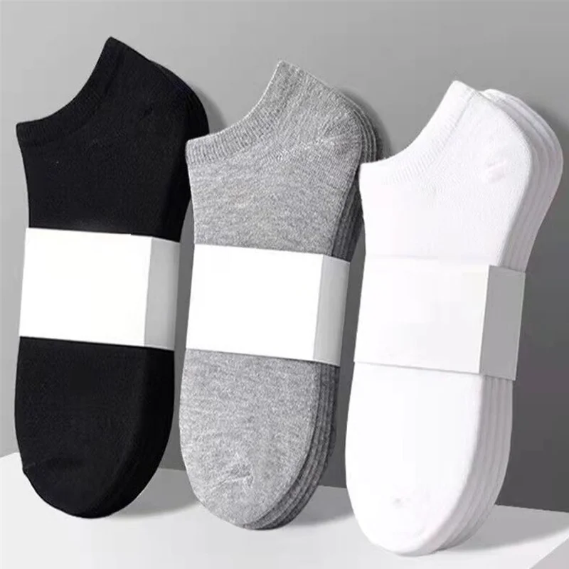 Calcetines unisex informales de color liso, finos, transpirables, cómodos, antiolor, absorbentes del sudor, calcetines tobilleros de corte bajo para hombres y mujeres, 3/5/10 unidades