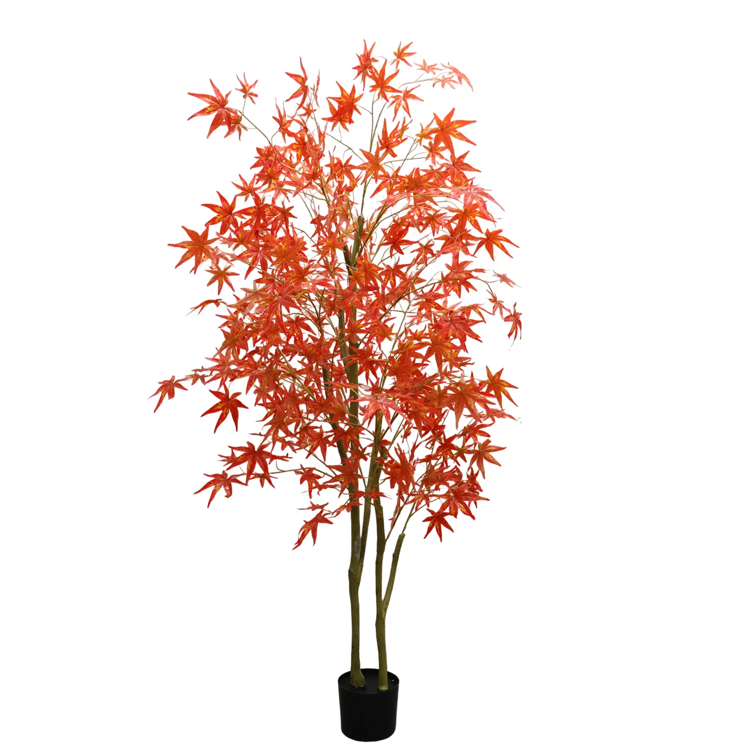 3.9ft/4.9ft/5.9ft Autumn Maple Artificial Tree Tall Fake Potted Fall Tree with Planter Large Faux Tree Indoor for Farmhouse