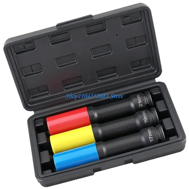 Y6GD Multipurpose Antiscratch Socket Set Inch Drive Protects Wheel Hub from Paint Damage During Car Maintenance Tasks 3pcs