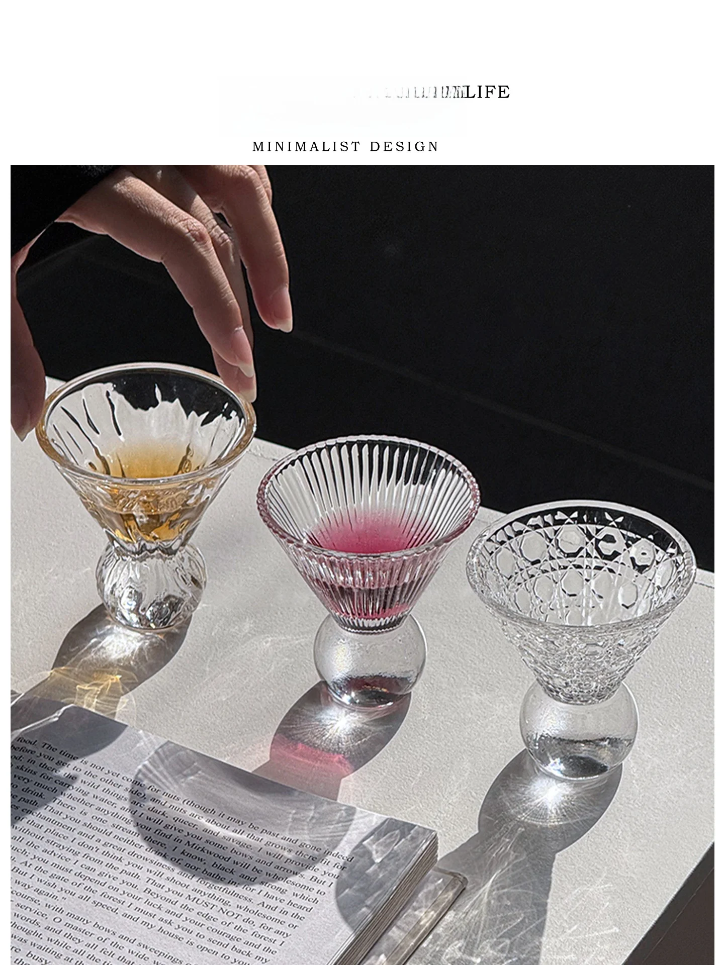 

Бокалы для белого вина Tlife Beads: высокая эстетика, креативный дизайн, маленькие стаканы для алкоголя, скандинавская стеклянная посуда