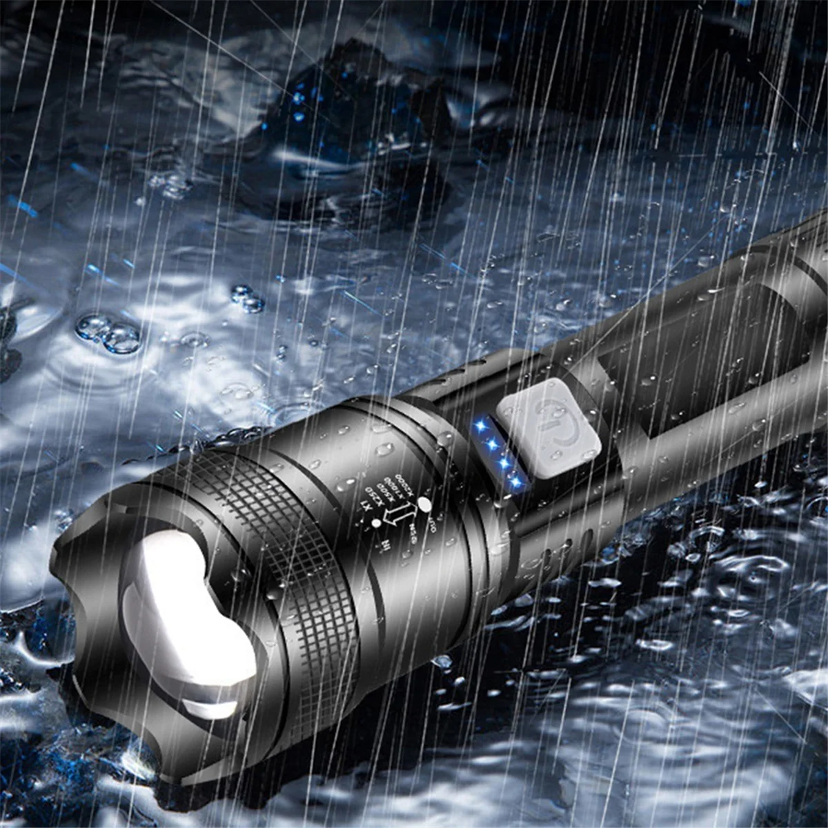AT53 Led Flashlight P70 Torch Powerful Zoom Telescopic Flashlight Portable Lantern Long Lasting Rechargeable Camping Lamp