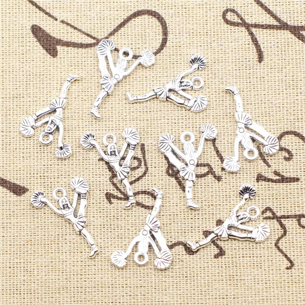 Trendy Jewerly Hobbies And Crafts Materials Charms Dancers Antique Silver Color Pendant 18x26mm 20pcs